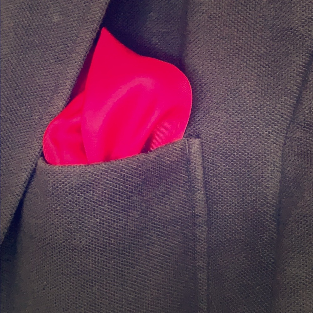 Deep pink silk pocket square